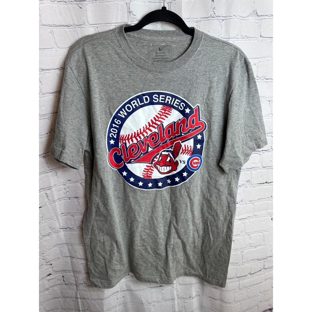 Cleveland Indians 2016 World Series T-Shirt MLB Baseball Gray Large